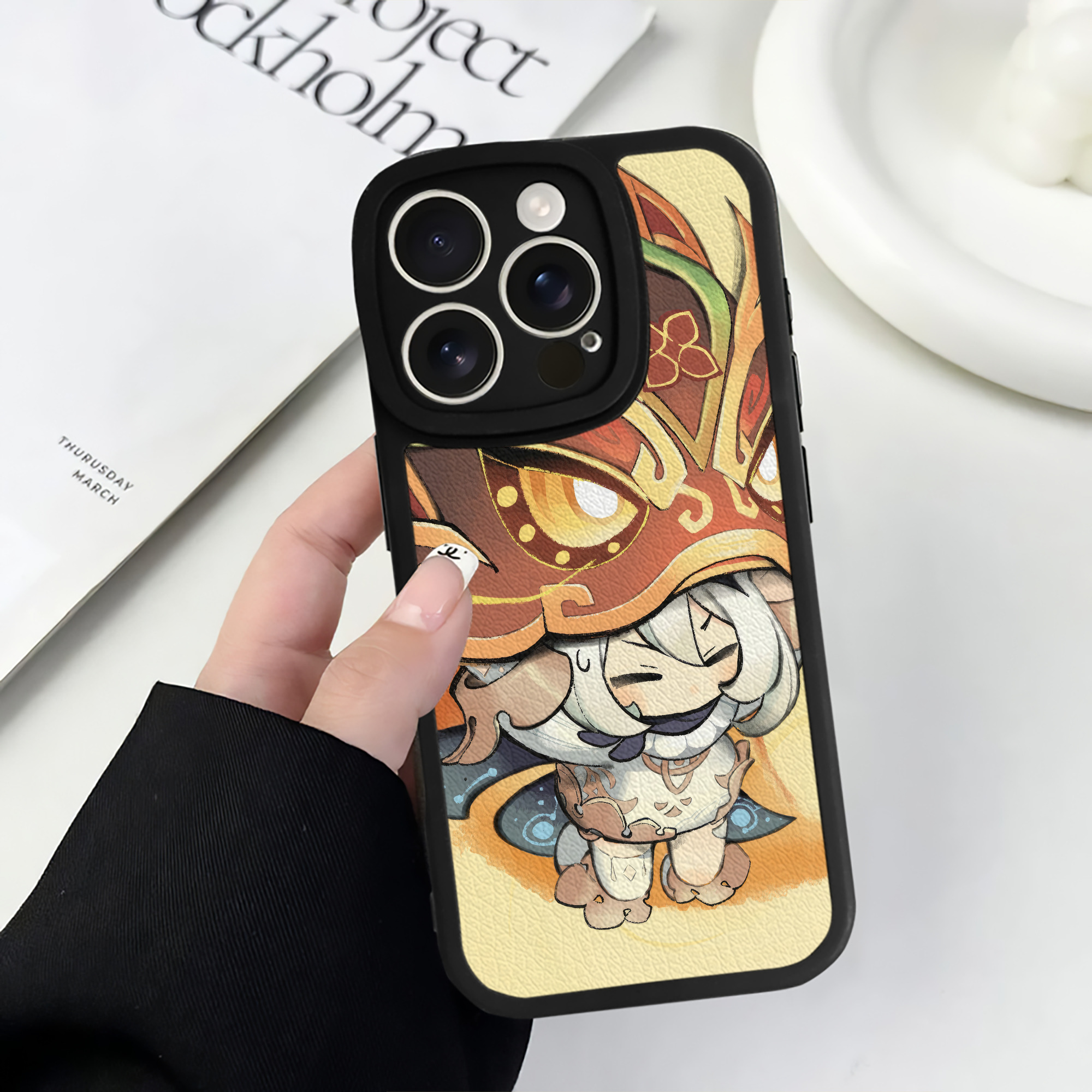 げんし神 genshin 【iPhone 16シリーズ対応】シリコンスマホケース（レザー調） 材質：シリコン